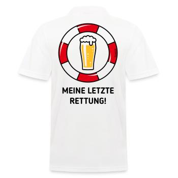 Meine Letzte Rettung! (Bier / Willibecher / POS) - Männer Poloshirt - Weiß - Hinten - Kai (181cm)