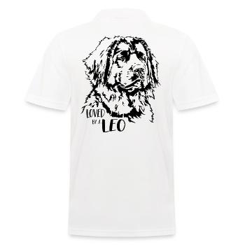 Loved by a Leonberger Hundespruch Hunde Wilsigns - Männer Poloshirt - Weiß - Hinten - Kai (181cm)