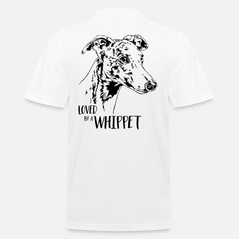 Loved by a Whippet Hundespruch Hunde Wilsigns - Männer Poloshirt - Weiß