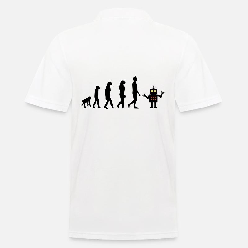 Evolution Roboter Zukunft AI KI - Männer Poloshirt - Weiß