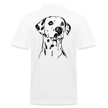 DALMATINER DALMATIAN Portrait Wilsigns - Männer Poloshirt - Weiß - Hinten - Kai (181cm)