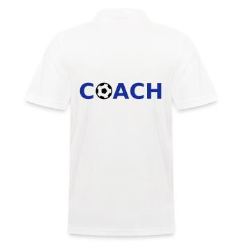 Coach (Fußball) - Männer Poloshirt - Weiß - Hinten - Kai (181cm)