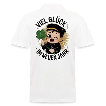 Schornsteinfeger Glück Kleeblatt Silvester Neujahr - Männer Poloshirt - Weiß - Hinten - Kai (181cm)