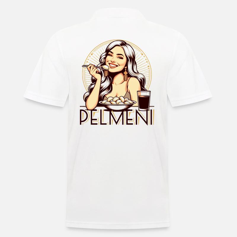 Pelmeni lecker Geschenk - Männer Poloshirt - Weiß