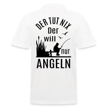 Angler Angeln Angelrute Teich Steg lustige Sprüche - Männer Poloshirt - Weiß - Hinten - Kai (181cm)