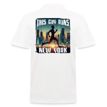 This guy runs Running Shirt - Men's Polo Shirt - white - Back - Kai (181cm)