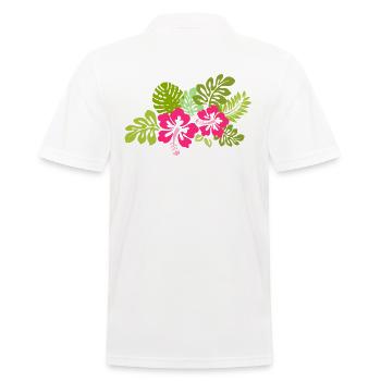 Fleurs d'Hibiscus tropicales d'Hawaï Fleur d'Hibiscus Rose - Polo Homme - blanc - Dos - Kai (181cm)