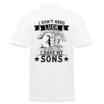 Je n’ai pas besoin de chance j’ai mes fils - Polo Homme - blanc - Dos - Kai (181cm)