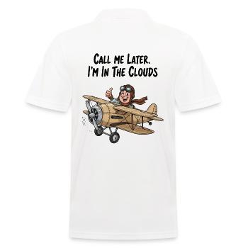 Pilot flying high: Call me later! - Men's Polo Shirt - white - Back - Kai (181cm)