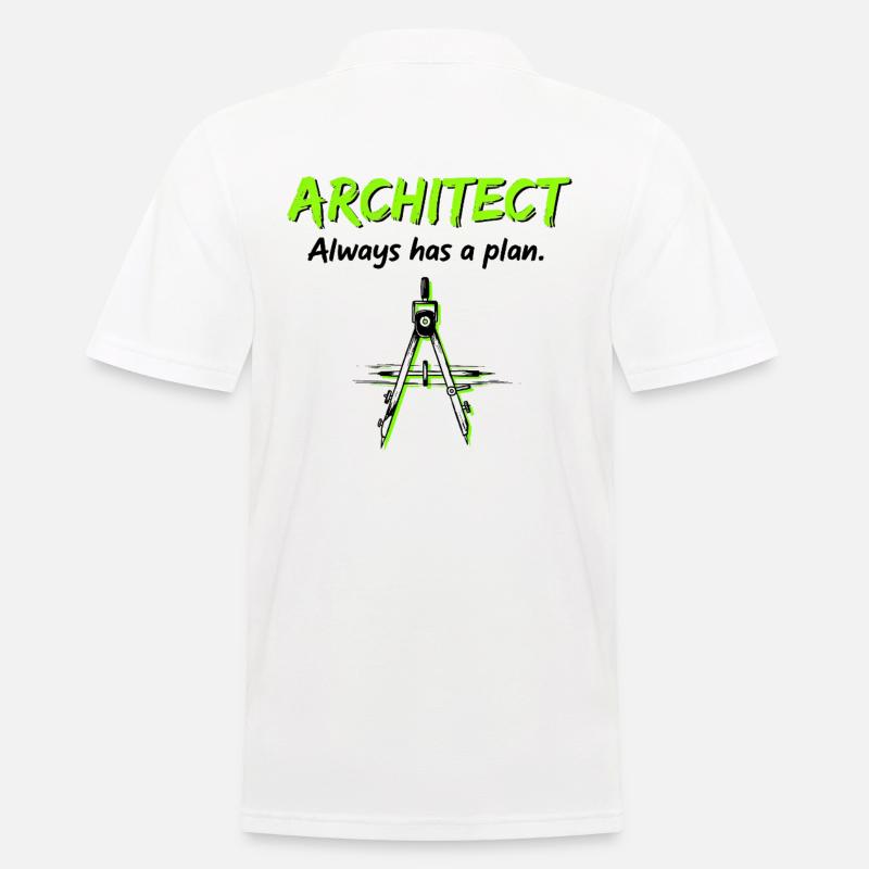 Funny Architect: Always a Plan - Men's Polo Shirt - white