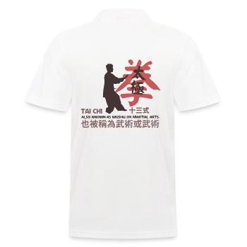 Tai Chi chinese style aka Wushu Arts martiaux - Polo Homme - blanc - Dos - Kai (181cm)