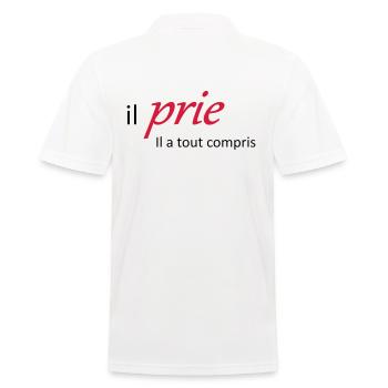 Il prie il à tout compris - Polo Homme - blanc - Dos - Kai (181cm)