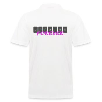 UKRAINE slava ukraini "Ukraine forever" - Männer Poloshirt - Weiß - Hinten - Kai (181cm)