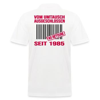 1985 geburtstag 37 jahre jubiläum barcode retoure - Männer Poloshirt - Weiß - Hinten - Kai (181cm)