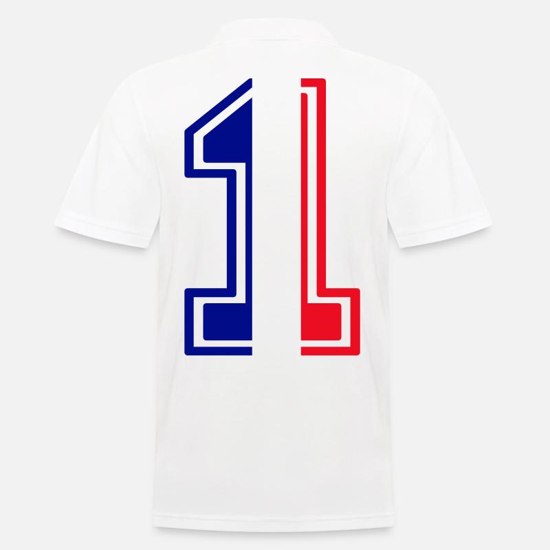 Frankreich Nummer 1 - Männer Poloshirt - Weiß