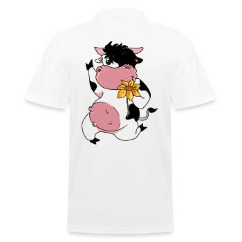 cow, flower, cows, beef, cattle, beef cattle - Men's Polo Shirt - white - Back - Kai (181cm)