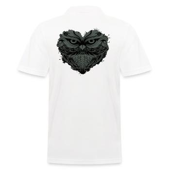 Eule "alte Eule" Eule im Herz - Männer Poloshirt - Weiß - Hinten - Kai (181cm)