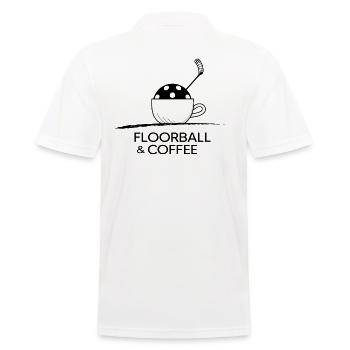 Floorball Unihockey FLOORBALL & COFFEE Floorballer - Männer Poloshirt - Weiß - Hinten - Kai (181cm)