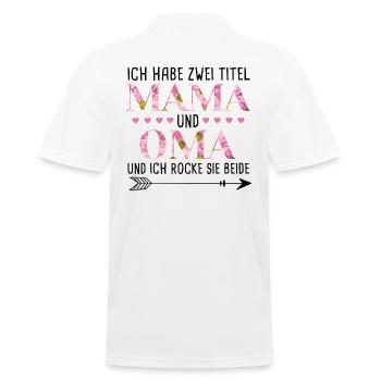 Ich habe 2 Titel Mama und Oma - Männer Poloshirt - Weiß - Hinten - Kai (181cm)