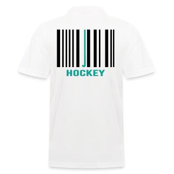 Feldhockey Hockey Hockeycode - Männer Poloshirt - Weiß - Hinten - Kai (181cm)