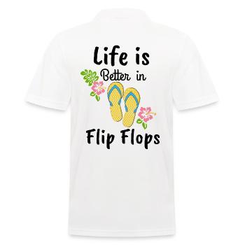 la vie est meilleure en tongs - Polo Homme - blanc - Dos - Kai (181cm)