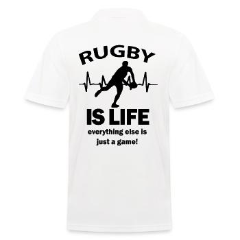 Le rugby c'est ma vie, joueur de rugby rugby - Polo Homme - blanc - Dos - Kai (181cm)