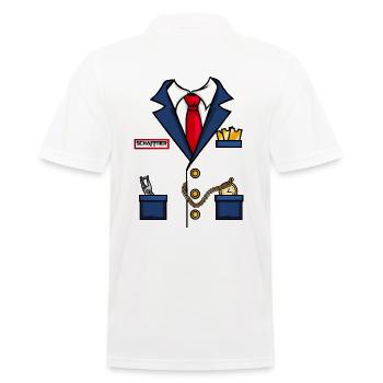 Schaffner Bahn Anzug Deutsch | Kostüm Conductor - Männer Poloshirt - Weiß - Hinten - Kai (181cm)