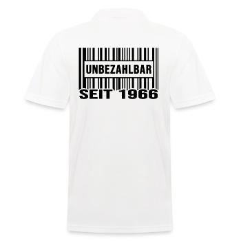 1966 geburtstag unbezahlbar barcode Jahreszahl - Männer Poloshirt - Weiß - Hinten - Kai (181cm)