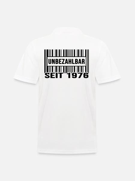 1976 geburtstag unbezahlbar barcode exklusive - Männer Poloshirt - Weiß