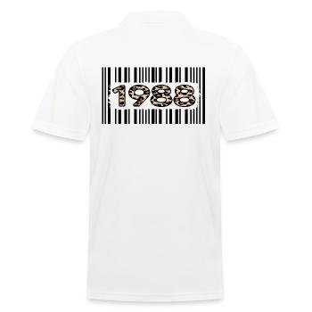 1988 anniversaire 34 ans anniversaire code à barres léopard - Polo Homme - blanc - Dos - Kai (181cm)