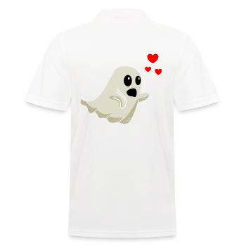 Gespenst Valentinstag - Männer Poloshirt - Weiß - Hinten - Kai (181cm)
