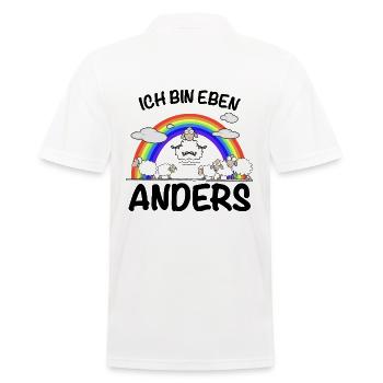 Ich bin eben anders - Männer Poloshirt - Weiß - Hinten - Kai (181cm)