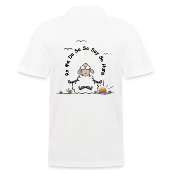 Sheep with the mantra of healing - Men's Polo Shirt - white - Back - Kai (181cm)