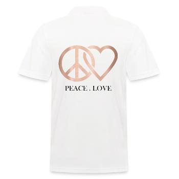 Peace and love - Männer Poloshirt - Weiß - Hinten - Kai (181cm)