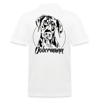DOBERMANN dog portrait Wilsigns dog dogs IGP - Men's Polo Shirt - white - Back - Kai (181cm)