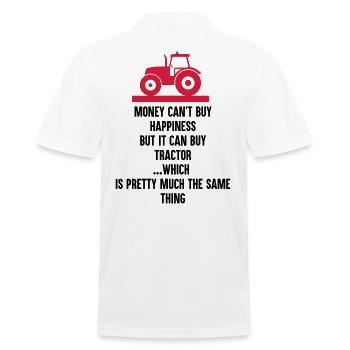 Farmer - Money can buy Tractor - Men's Polo Shirt - white - Back - Kai (181cm)