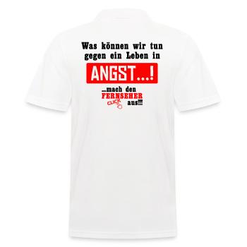 Gegen ein Leben in Angst!!! - Männer Poloshirt - Weiß - Hinten - Kai (181cm)