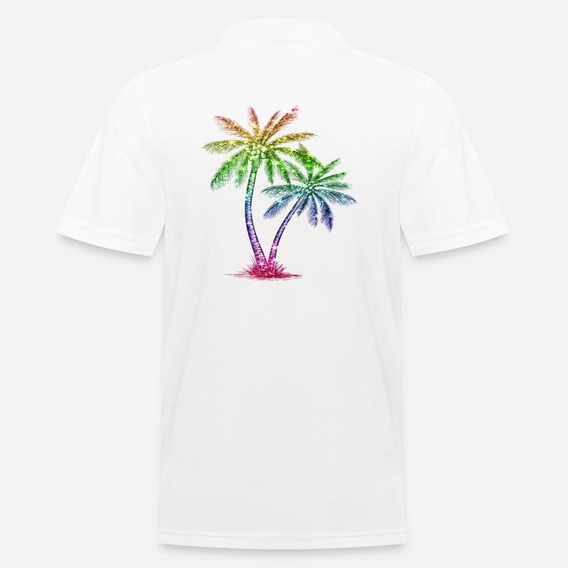 Glitzer Palme - Männer Poloshirt - Weiß