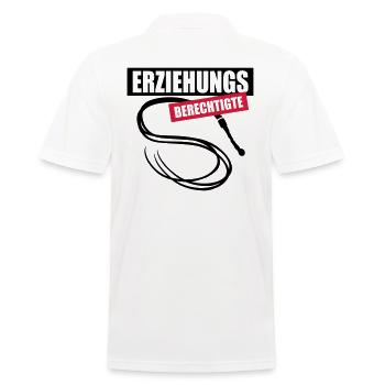 62 Erziehungs-Berechtigte Peitsche - Männer Poloshirt - Weiß - Hinten - Kai (181cm)