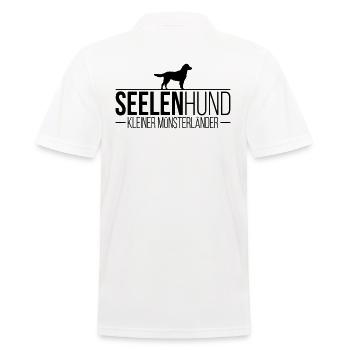 KLEINER MÜNSTERLÄNDER Seelenhund - Männer Poloshirt - Weiß - Hinten - Kai (181cm)