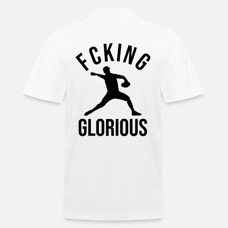 Baseball Pitcher Design Geschenk - Männer Poloshirt - Weiß
