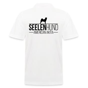 AMERICAN AKITA Seelenhund - Männer Poloshirt - Weiß - Hinten - Kai (181cm)