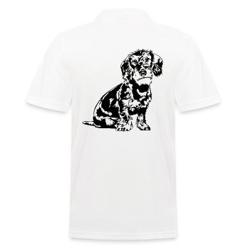 RAUHAARDACKEL Rauhaarteckel Wilsigns hunting dogs - Men's Polo Shirt - white - Back - Kai (181cm)