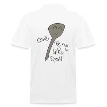 Come be my little Spoon - Männer Poloshirt - Weiß - Hinten - Kai (181cm)