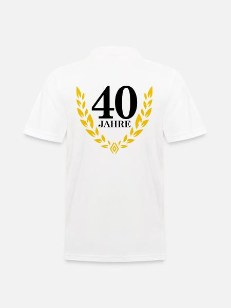 Jubiläum 40 Jahre Lorbeerkranz - Männer Poloshirt - Weiß