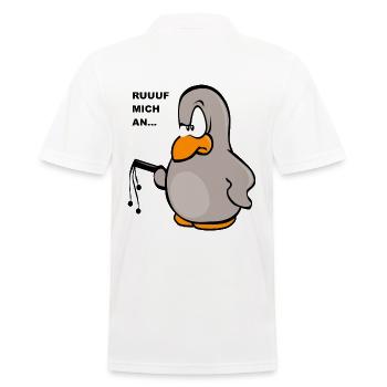 Ruf mich an Pinguin Peitsche Geschenkidee Für Sie - Männer Poloshirt - Weiß - Hinten - Kai (181cm)