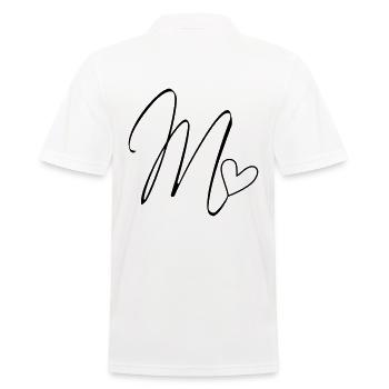 Letter M Letter-M Calligraphy - Men's Polo Shirt - white - Back - Kai (181cm)