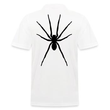 Spinne (Halloween / Gothic / Tattoo / Black) - Männer Poloshirt - Weiß - Hinten - Kai (181cm)