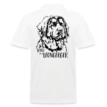 Loved by a Leonberger Hundespruch Hunde Wilsigns - Männer Poloshirt - Weiß - Hinten - Kai (181cm)