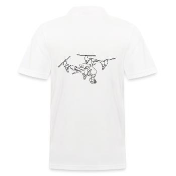 Drohne - Männer Poloshirt - Weiß - Hinten - Kai (181cm)